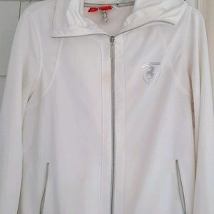 Ferrari white zip up sweatshirt